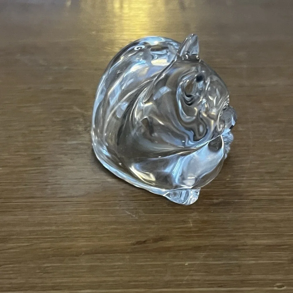 Gorham Crystal Cat Salt Shaker Figurine Clear Glass MCM‎ Cat Lover Gift Unique